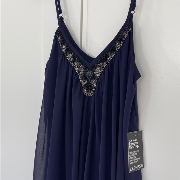 NWT • Express • Purple Flowy Trapeze Party Dress - Picture 5 of 5